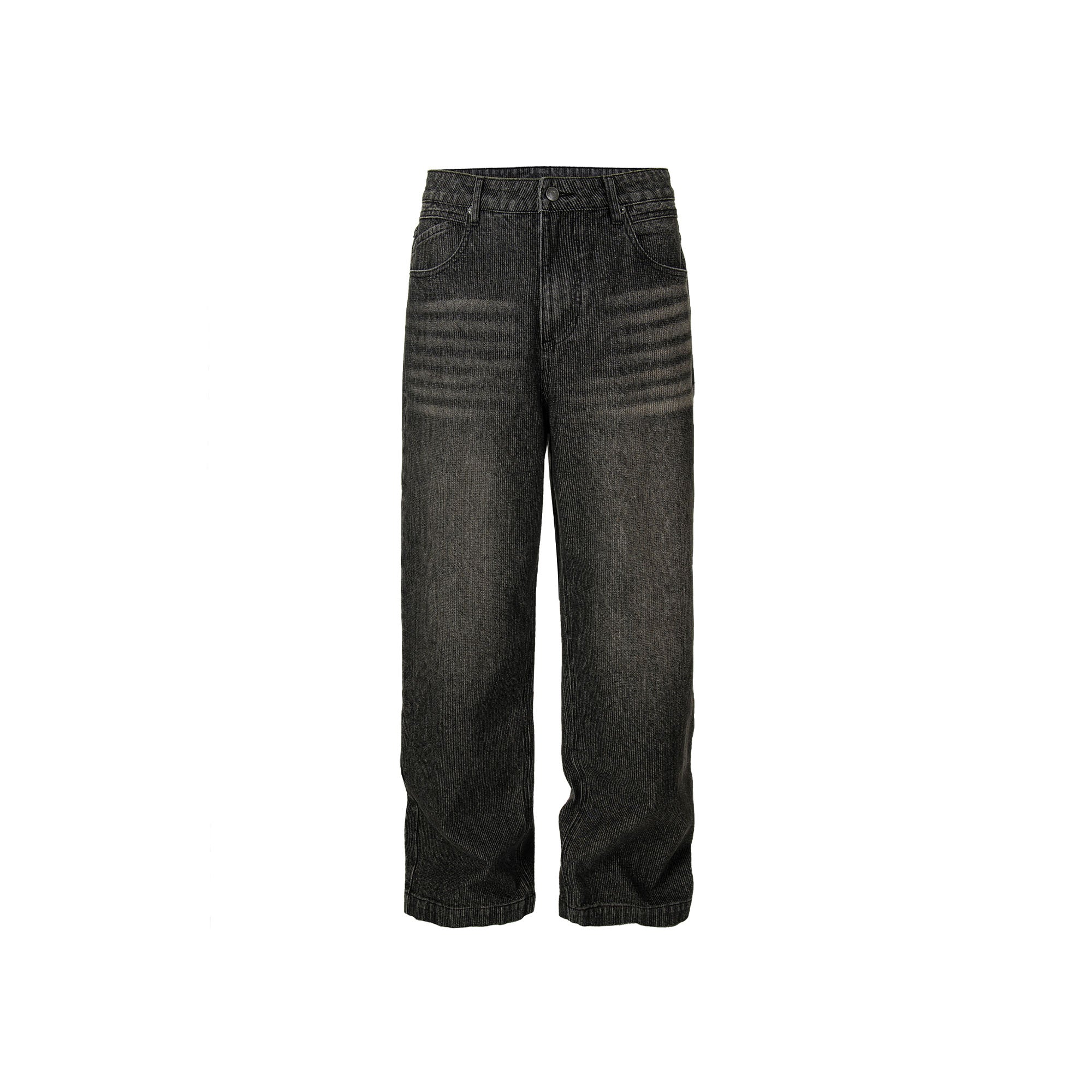 F2CE Retro Corduroy Logo Embroidery Straight-Leg Jeans