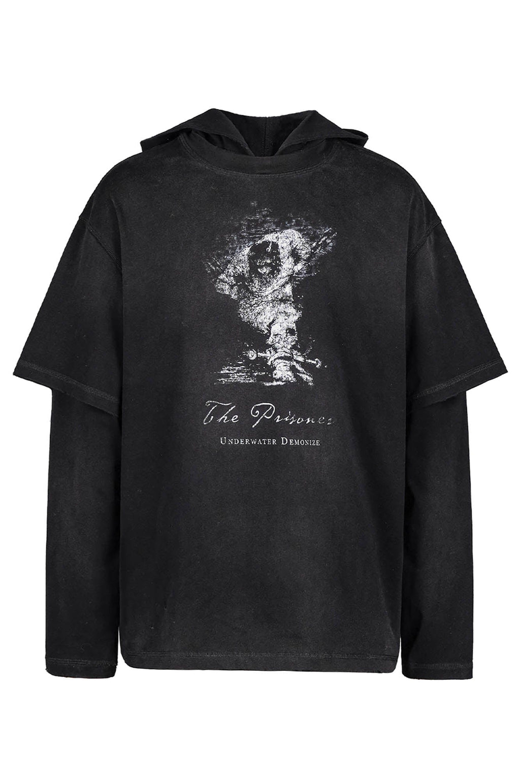 UNDERWATER The Prisoner Distressed Layered Hoodie