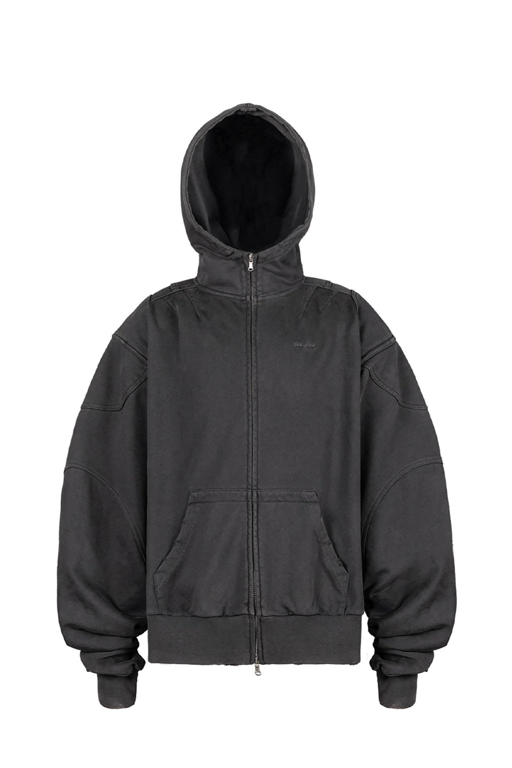 UNDERWATER Distressed Spliced Fallen Armor Zip-Up Hoodie