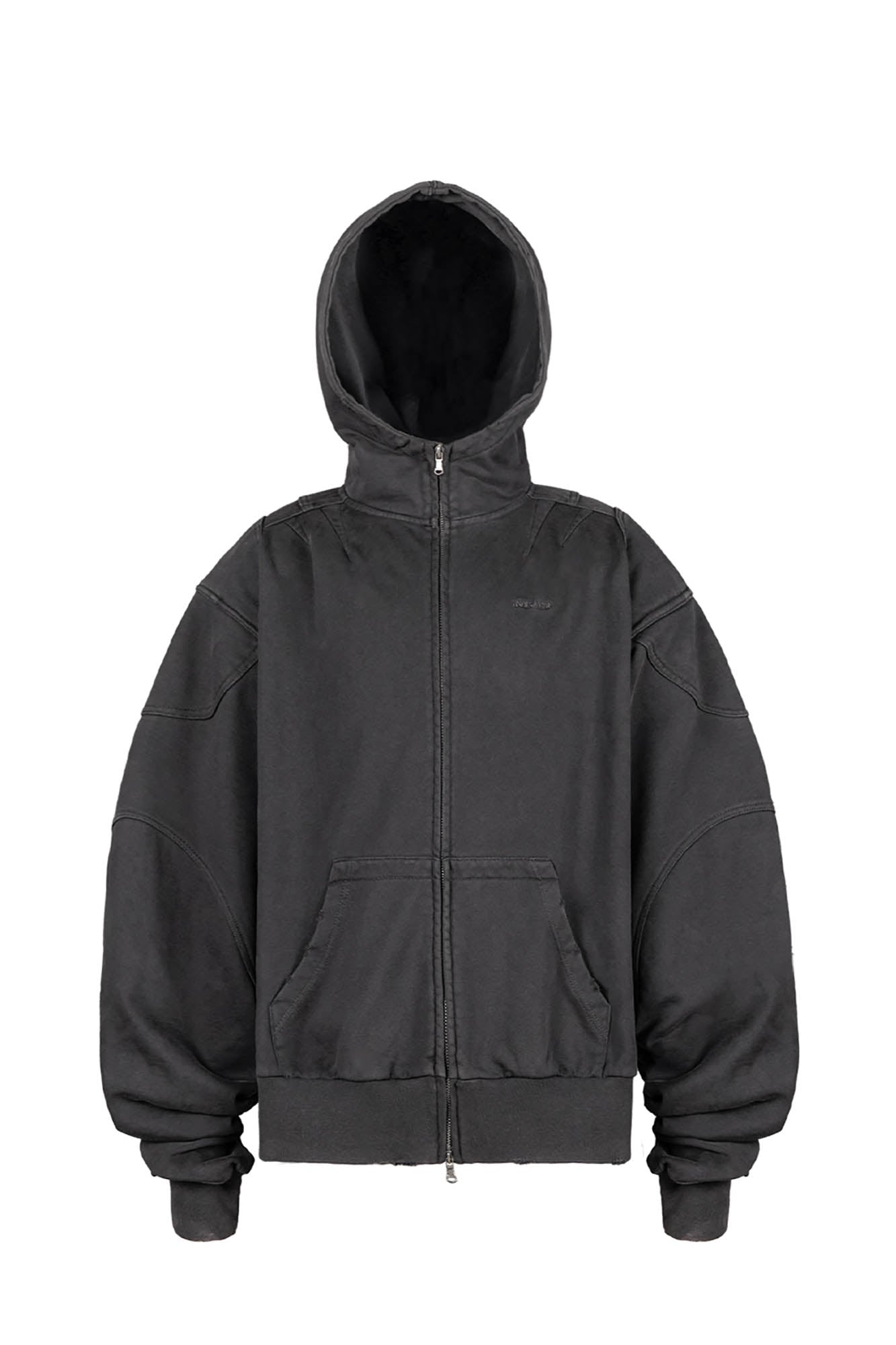 UNDERWATER Distressed Spliced Fallen Armor Zip-Up Hoodie