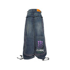 PCCVISION Contrast Stitch Embroidered Washed Jeans