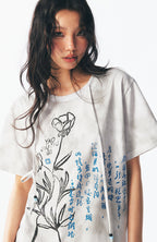 1997 POSTOFFICE Floral Script Graphic T-Shirt