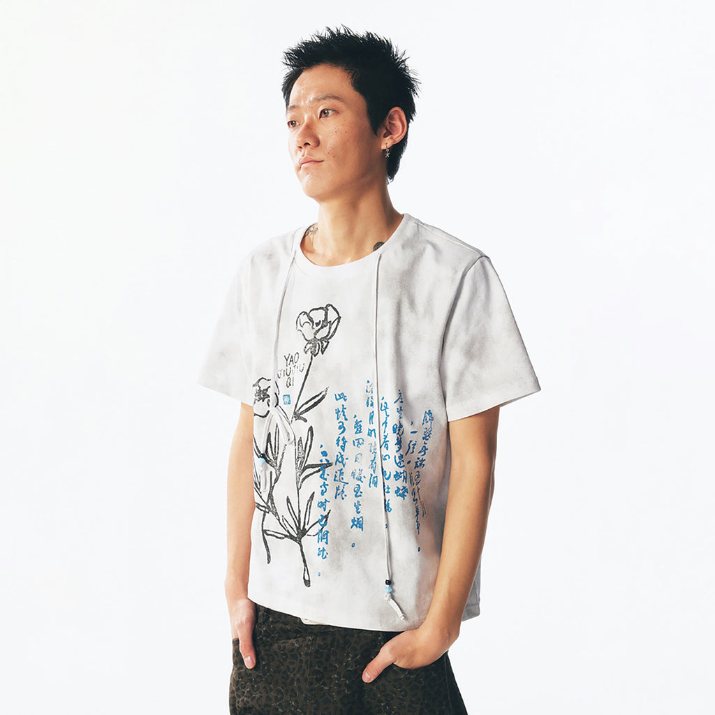 1997 POSTOFFICE Floral Script Graphic T-Shirt