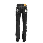 VINKID Embroidered Contrast Stitch Stacked Skinny Jeans