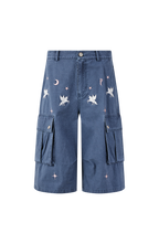 PASET Unicorn Embroidered Cargo Shorts