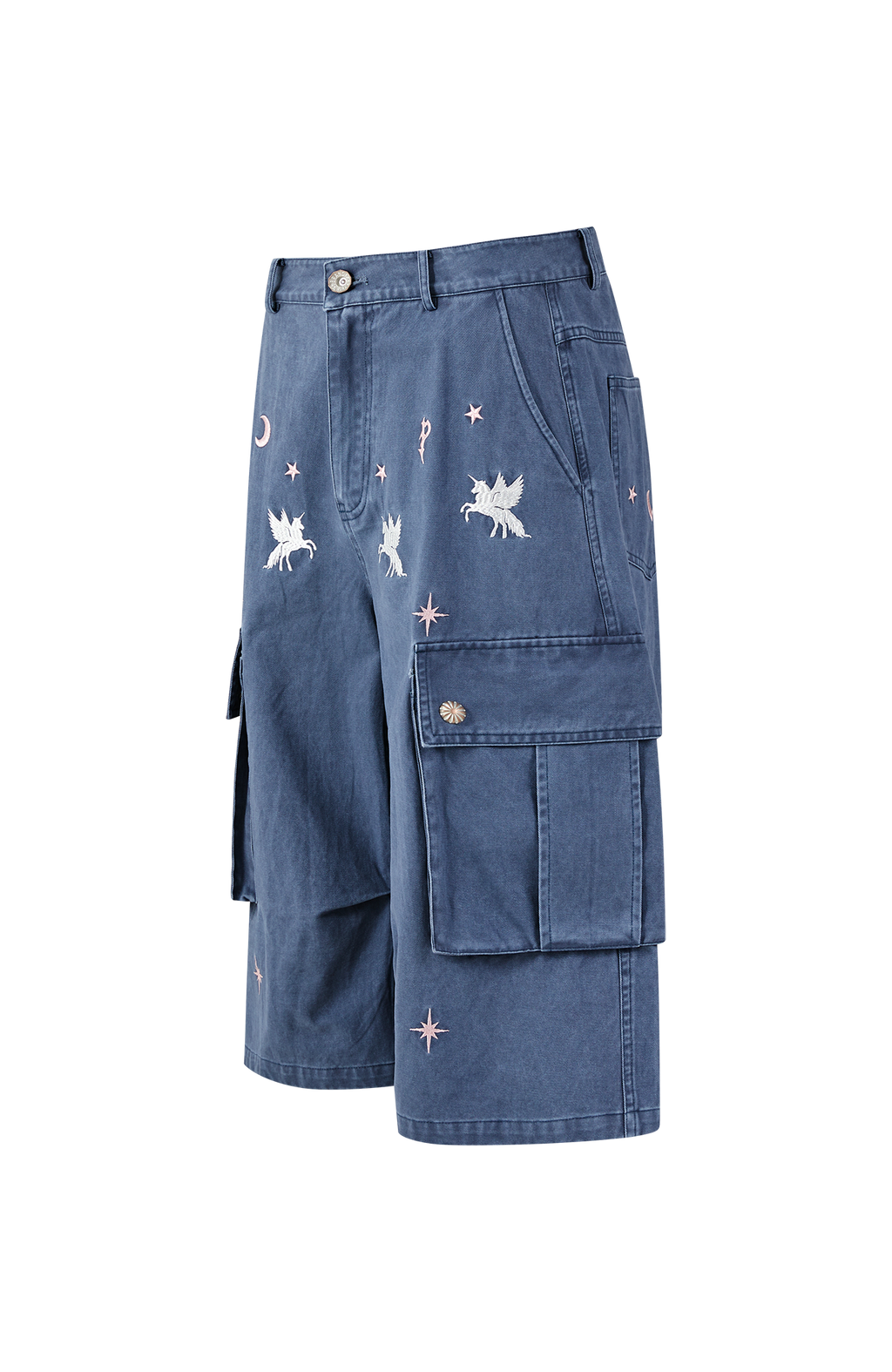 PASET Unicorn Embroidered Cargo Shorts